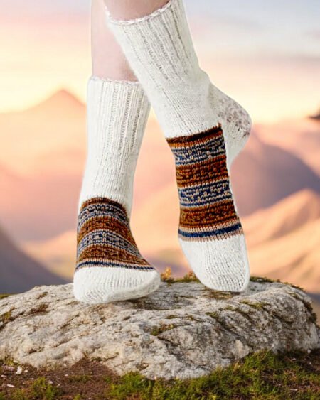 Angora Wool Hand Knitted Socks
