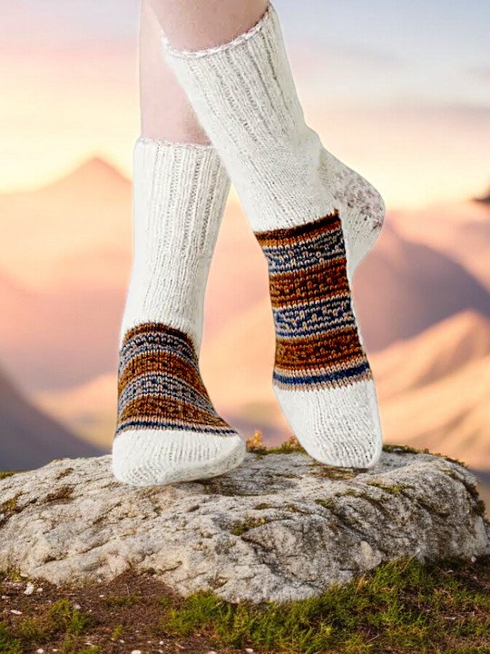 Angora Wool Hand Knitted Socks
