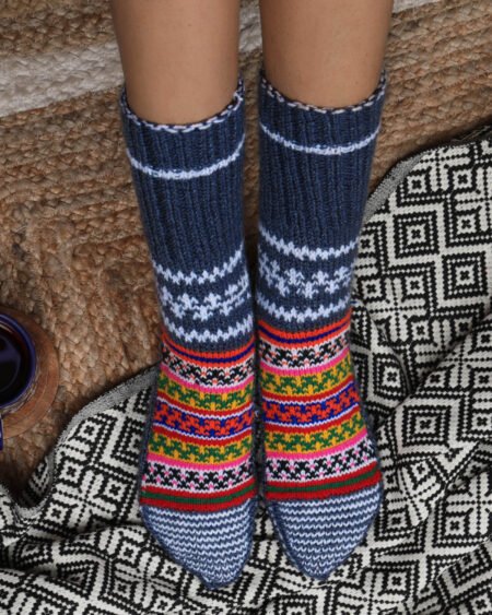 Hand-Knitted Wool Socks – Cozy Warmth from Kullu
