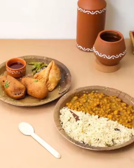 Himachali Dham Disposal Palash Leaf Plates - Bio-Degradable & Stylish - Eco Friendly- Hand made 3- Himachalbox.com