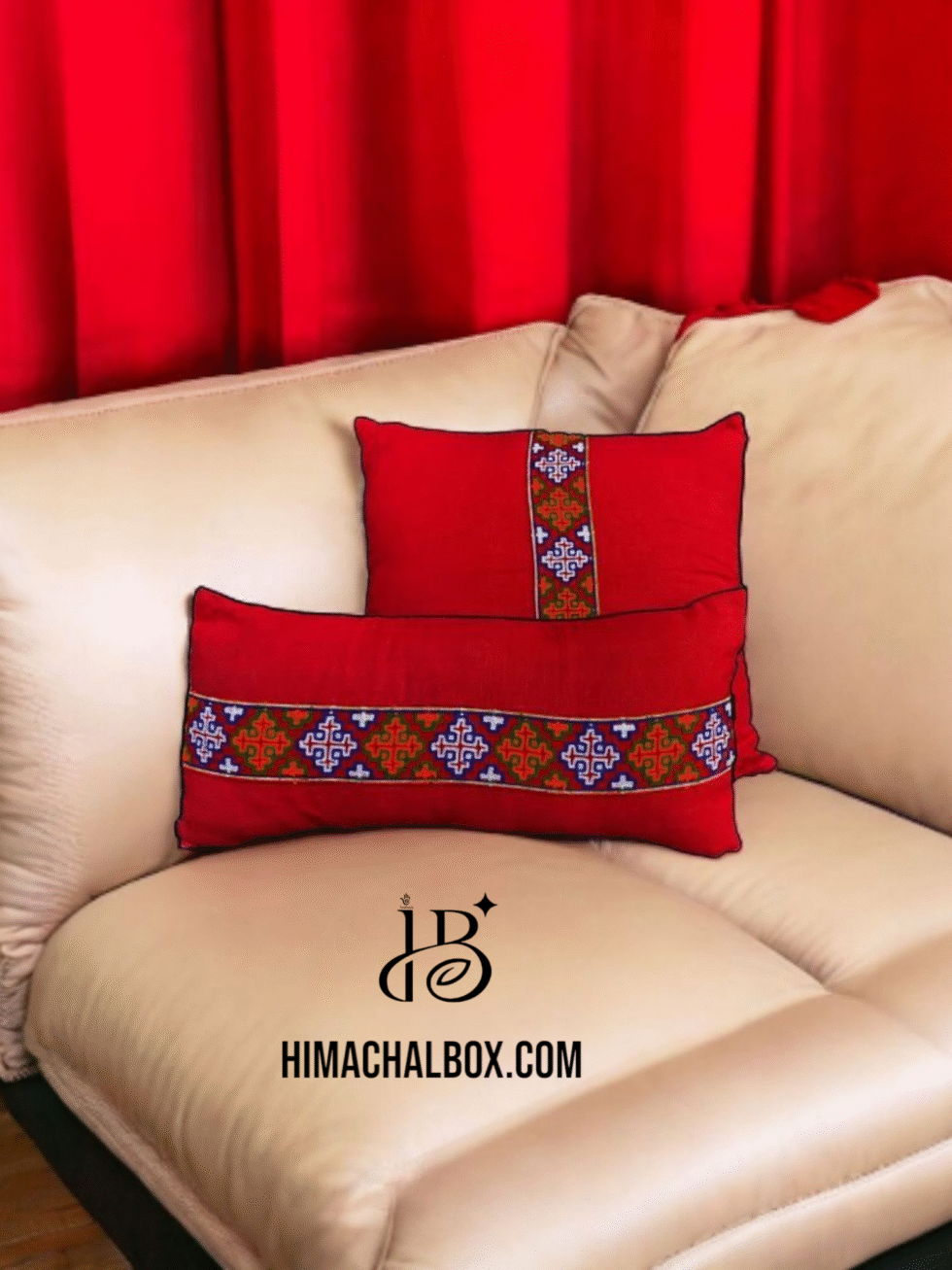 Kullu Patti Cushion Covers – Traditional Handwoven Design for Sofa & Bed - Himachal Box