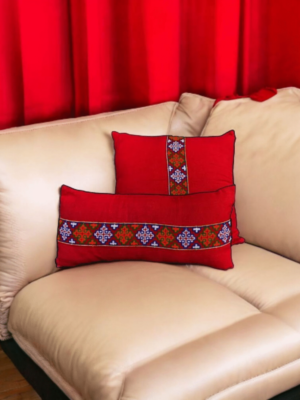 Kullu Patti Cushion Covers – Traditional Handwoven Design for Sofa & Bed - Himachal Box