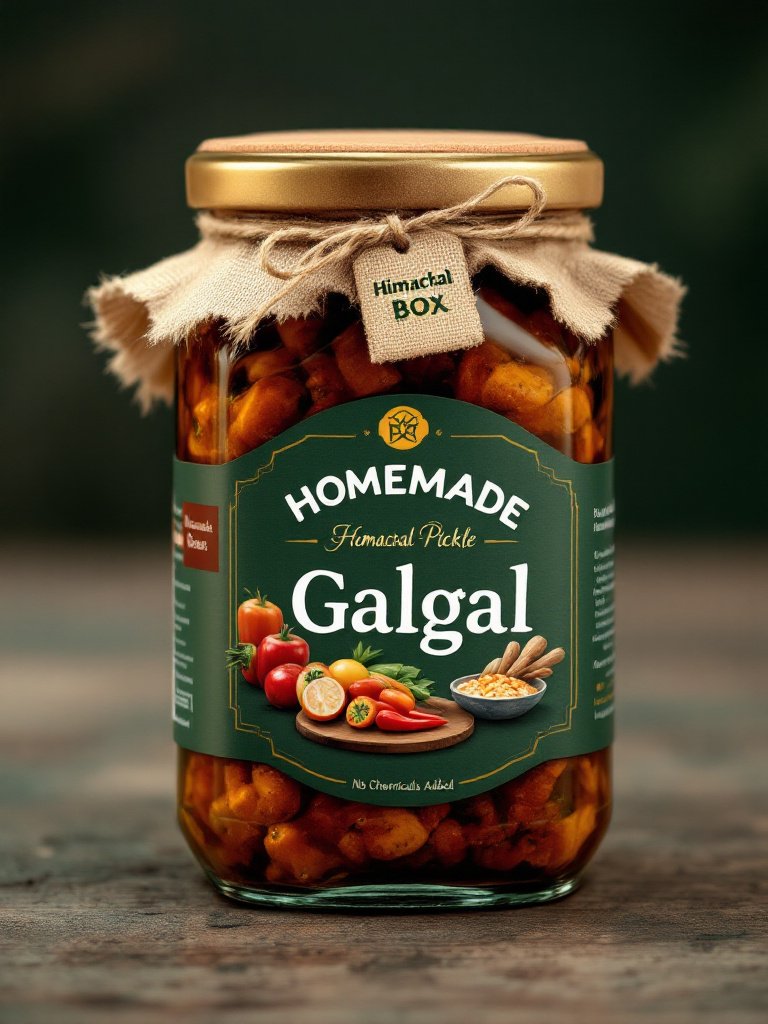 Homemade Galgal pickle (Himachali lemon achaar) in a traditional jar, made from mountain citrus fruits using local spices – tangy, spicy, and handcrafted in Himachal