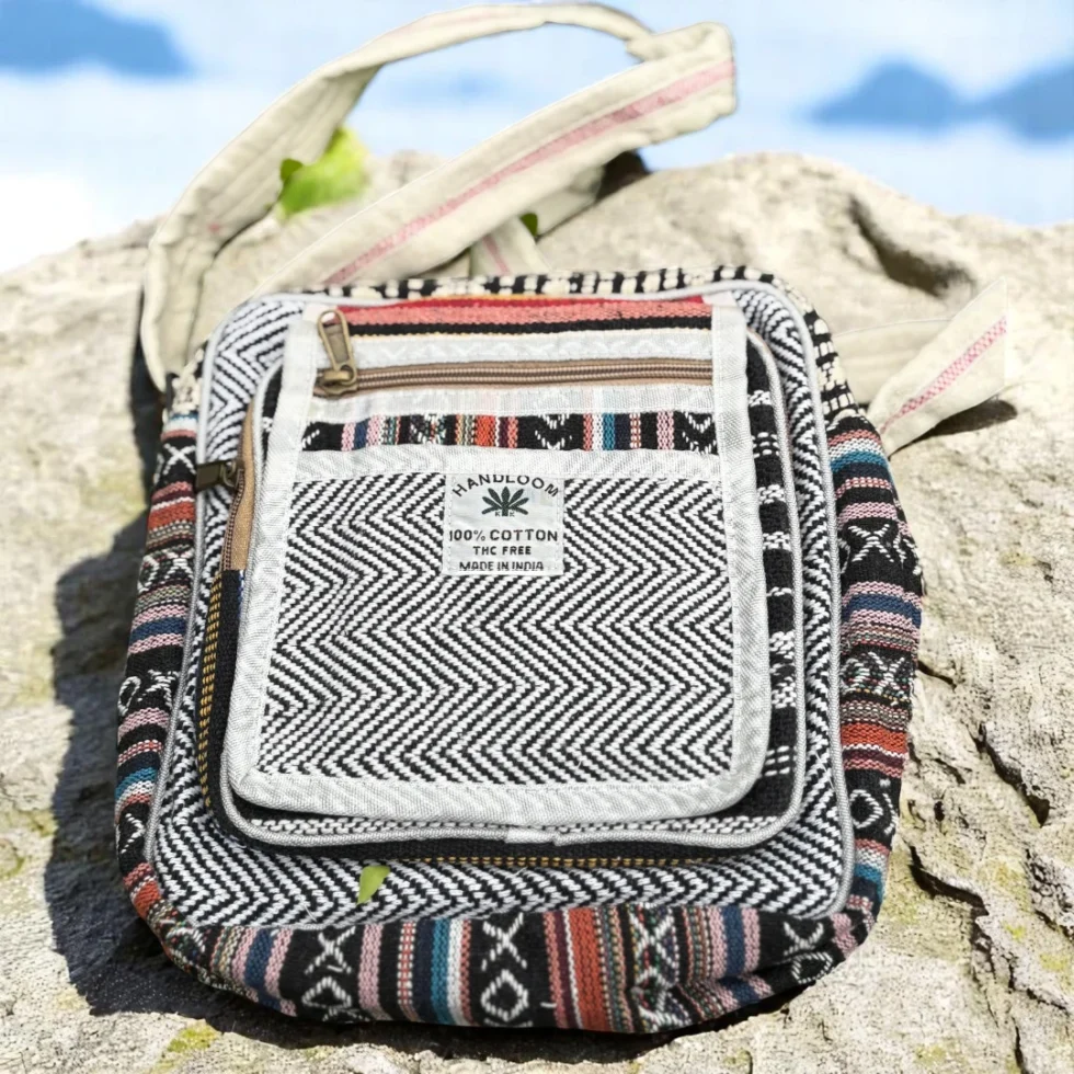 Mountain Threads Sling Bag – Handcrafted Cotton & Hemp Pahadi Side Bag