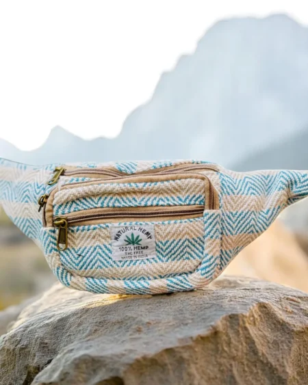 Himalayan Hemp Belt Bag – Tribal Print Unisex Waist Sling - Himachalbox.com