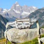 Himalayan Chevron Hemp Waist Pouch – Beige & Mustard Edition - Himachalbox.com