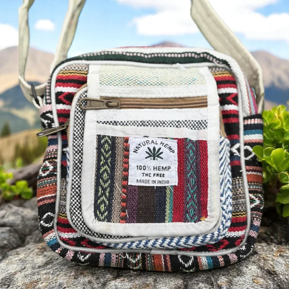 Trendy Pahadi Side Bag – Handwoven Hemp & Cotton Sling from Himachal