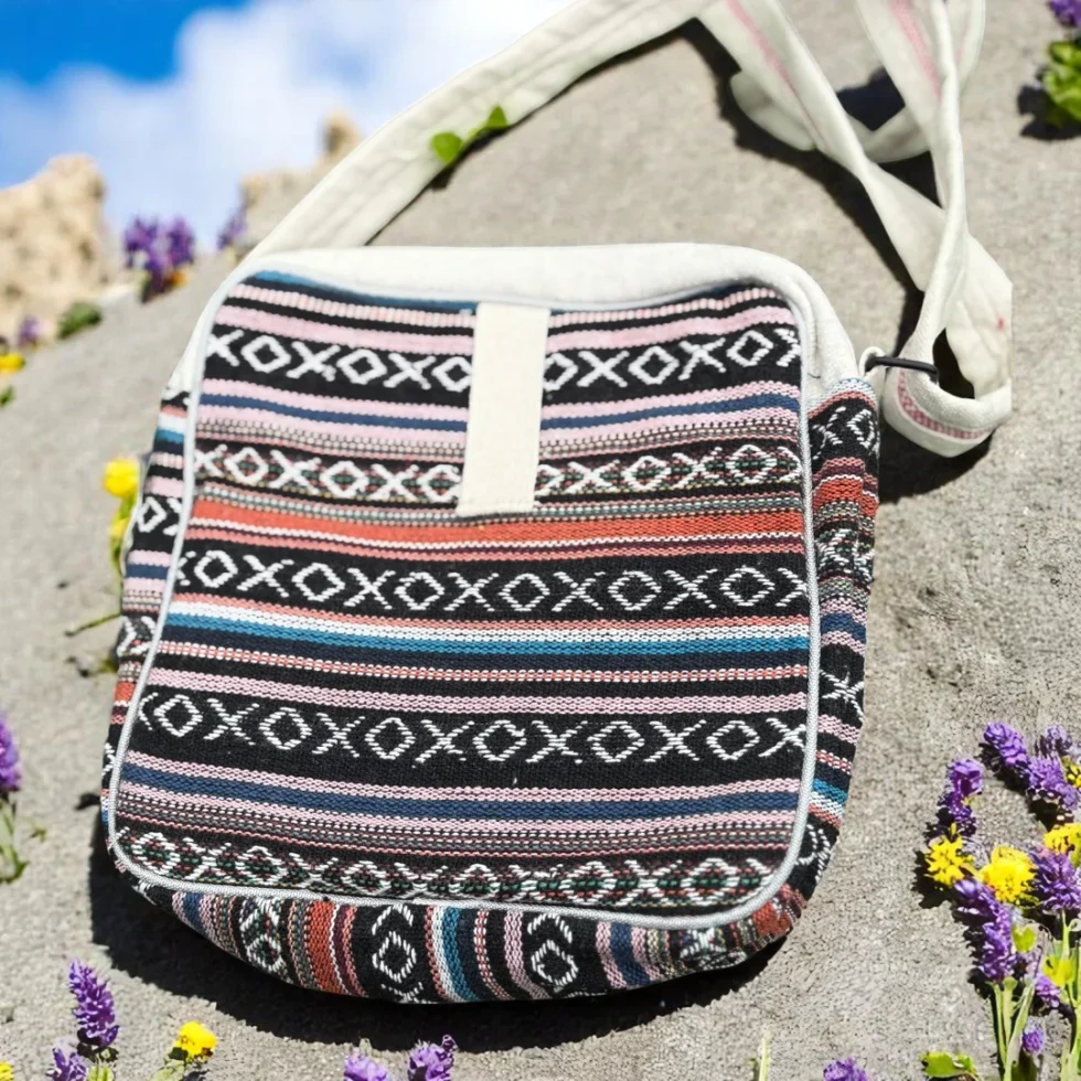 Mountain Threads Sling Bag – Handcrafted Cotton & Hemp Pahadi Side Bag - Himachalbox.com
