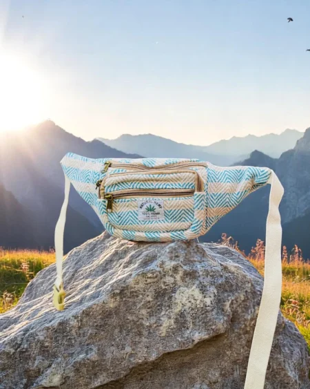Himalayan Hemp Belt Bag – Tribal Print Unisex Waist Sling - Himachalbox.com