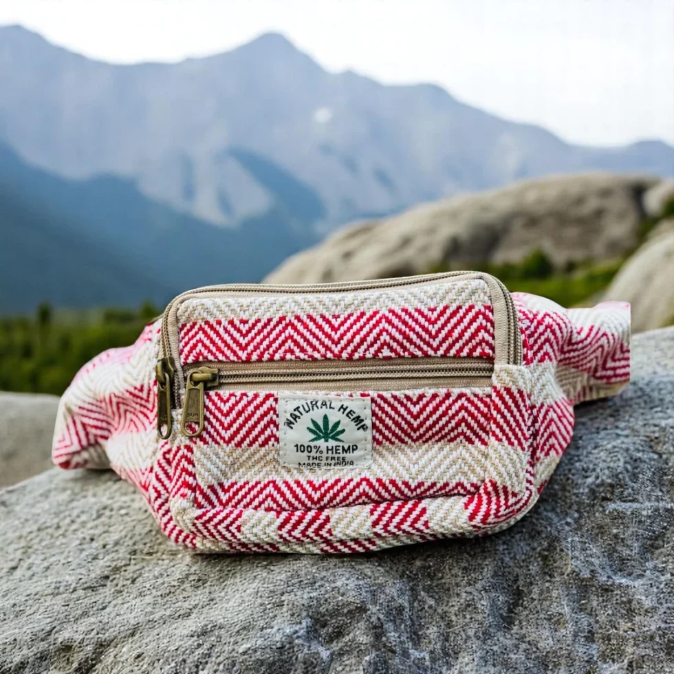 Eco Tribe Hemp Waist Bag – Handwoven Utility Sling from Himachal