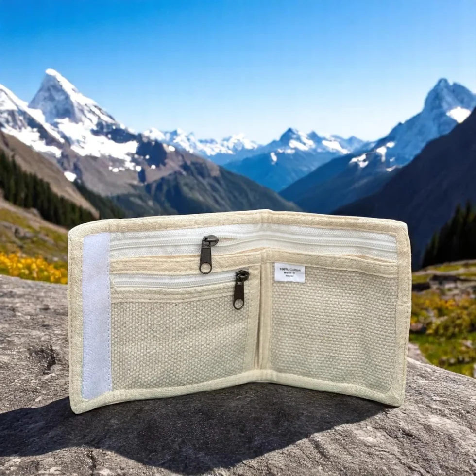wallet made with natural hemp and cotton in Kasol, Kullu