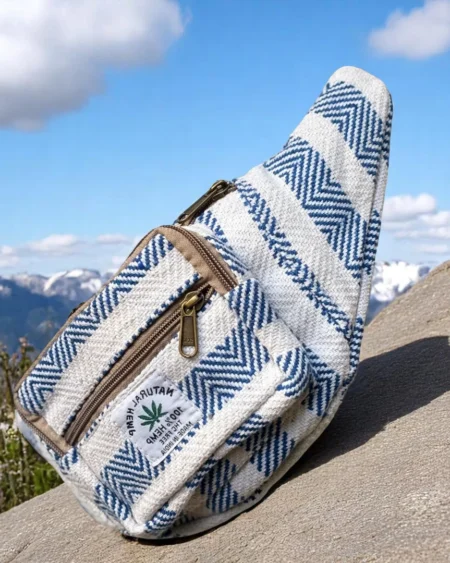 EcoStyle Pahadi Waist Pouch – 100% Natural Hemp Bag from Himachal - himachalbox.com