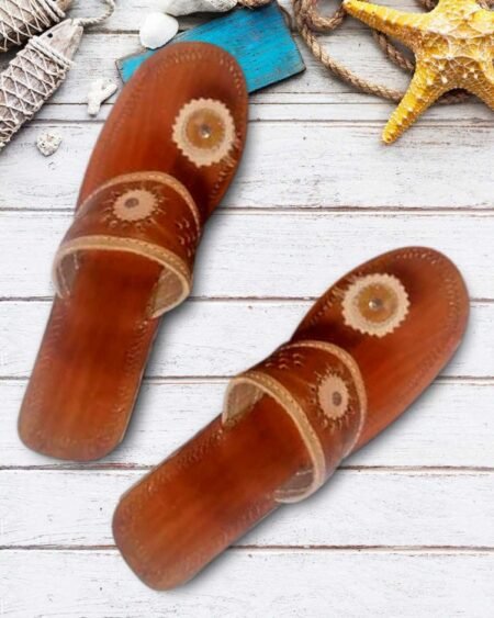 Original Chamba Chappals – Handmade Leather Slippers with Himachali Embroidery