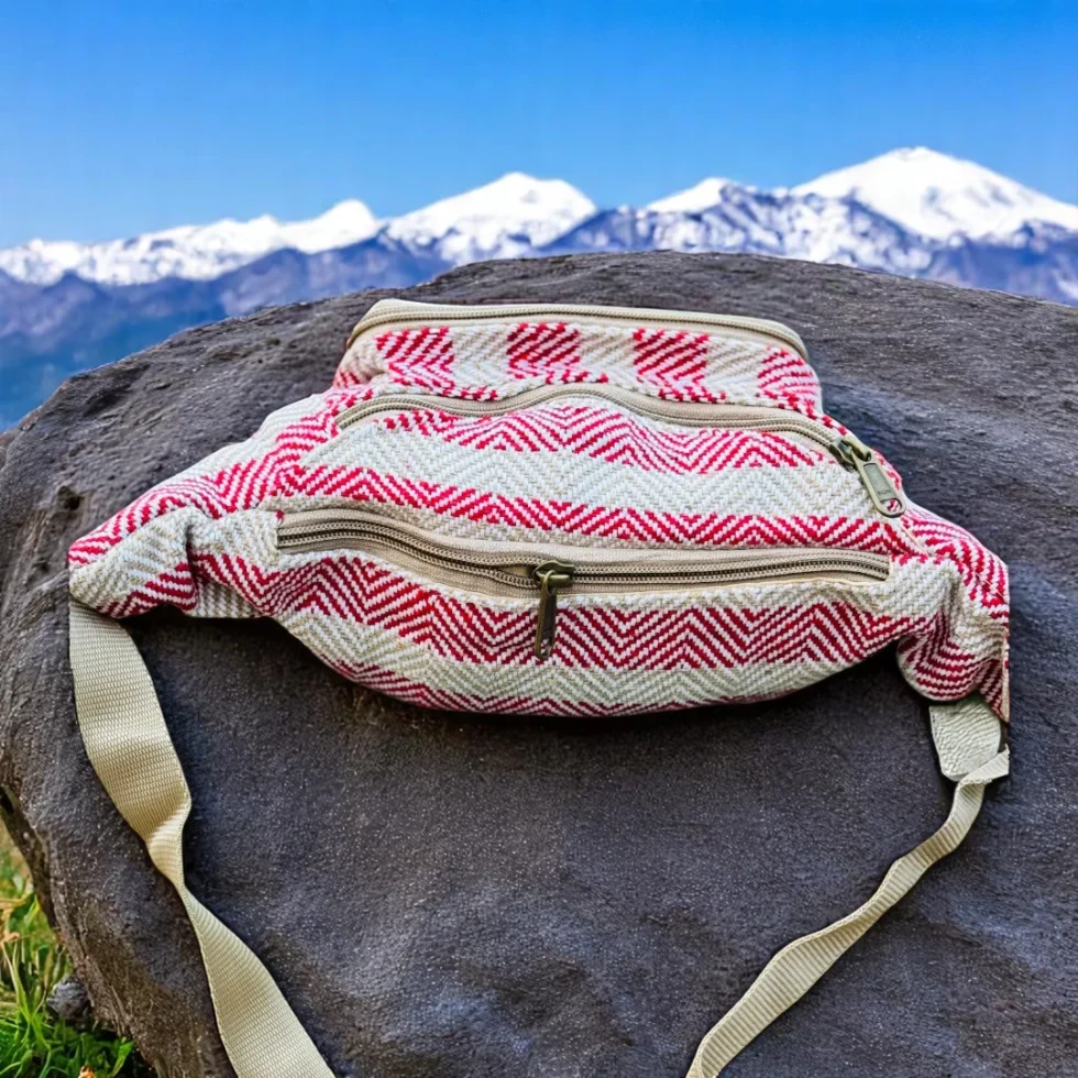 Eco Tribe Hemp Waist Bag – Handwoven Utility Sling from Himachal - Himachalbox.com