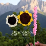Crochet Sunflower, Daisy & Pink Bloom Bunch – Handmade Wool Flowers from Himachal Eco-Friendly Decor & Gift
