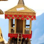 Handmade Bamboo Himachali Temple Rath – Miniature Chariot of Devotion