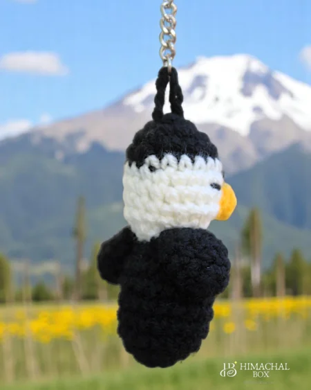 Handmade Crochet Penguin Keychain – Cute Winter Accessory Available on HimachalBox