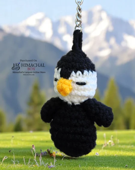Handmade Crochet Penguin Keychain – Cute Winter Accessory Available on HimachalBox