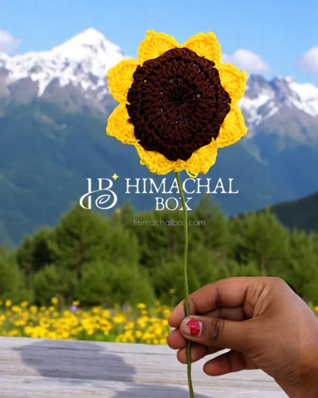 Handmade Crochet Sun Flower – Himachal Artistry in Bloom