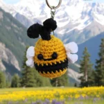 Handmade Hand Crochet Bee Keychain – Cute Yellow Buzzing Charm Available on HimachalBox