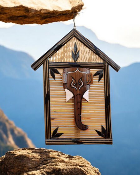 Handcrafted Bamboo Ganpati Wall Hanging – Eco-Friendly Spiritual Decor