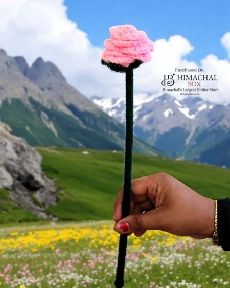 Handmade Crochet Rose – Crafted in Himachal Pradesh | Eco-Friendly Floral Gift