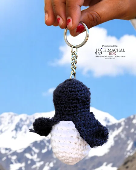Handmade Woolen Penguin Keychain – Cute Crochet Toy from the Himalayas