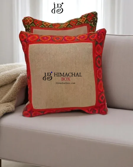 Bring Himachali warmth to your home with this handmade cushion cover featuring traditional Kullu Patti – a soulful piece for your home decor collection.