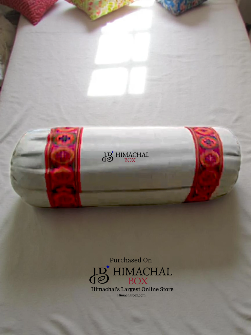Traditional Himachali Bolster Cover – Gol Takiya & Giddi Pillow Cover with Kullu Patti