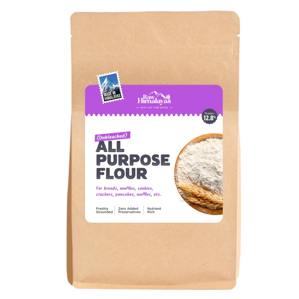 Raw Himalayas T55 All-Purpose Flour – High-Protein, Unbleached Himalayan Wheat - Himachalbox.com