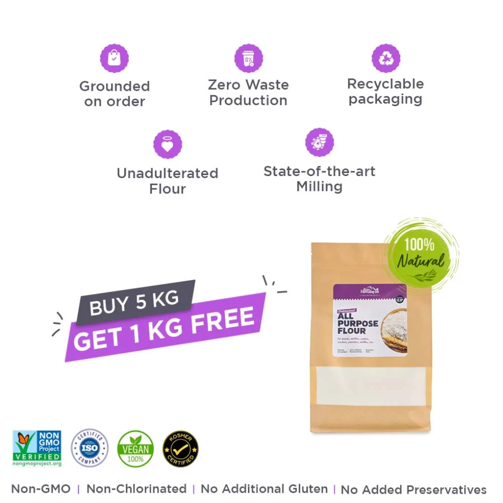 Raw Himalayas T55 All-Purpose Flour – High-Protein, Unbleached Himalayan Wheat - Himachalbox.com