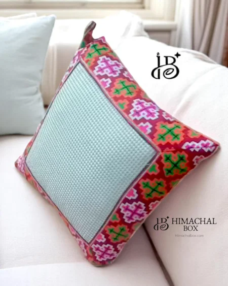 Pahadi Charm Cushion Covers with Traditional Himachali/Kullu Patti – Add Culture to Your Comfort