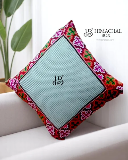 Pahadi Charm Cushion Covers with Traditional Himachali/Kullu Patti – Add Culture to Your Comfort