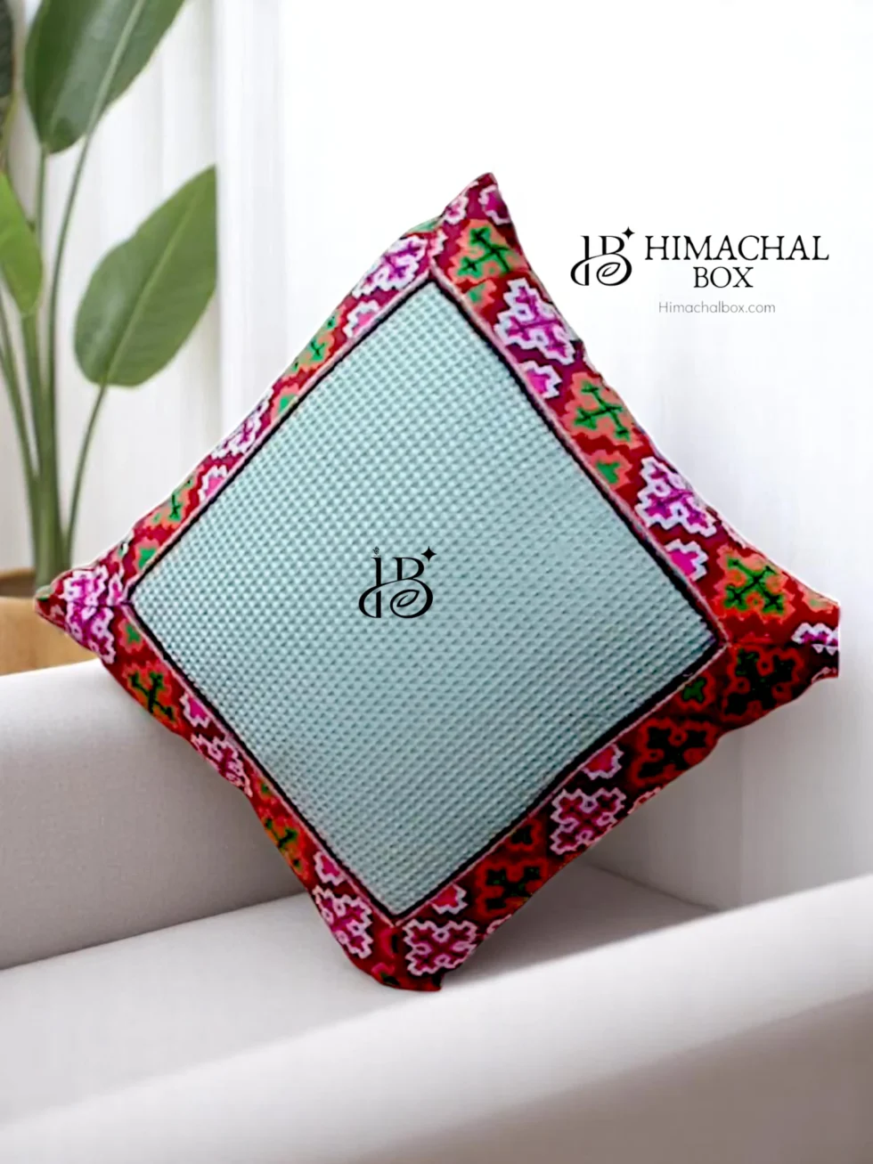 Pahadi Charm Cushion Covers with Traditional Himachali/Kullu Patti – Add Culture to Your Comfort