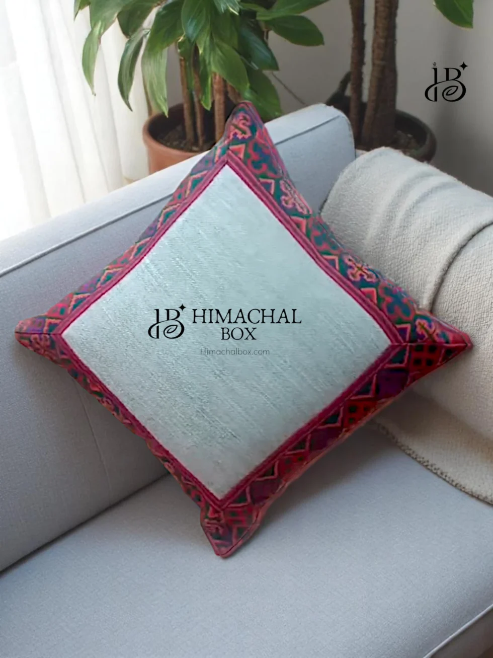 Brighten your home with a colorful Himachali cushion cover featuring authentic Kullu Patti. A handcrafted blend of culture, tradition, and charm for your bedroom or lounge.