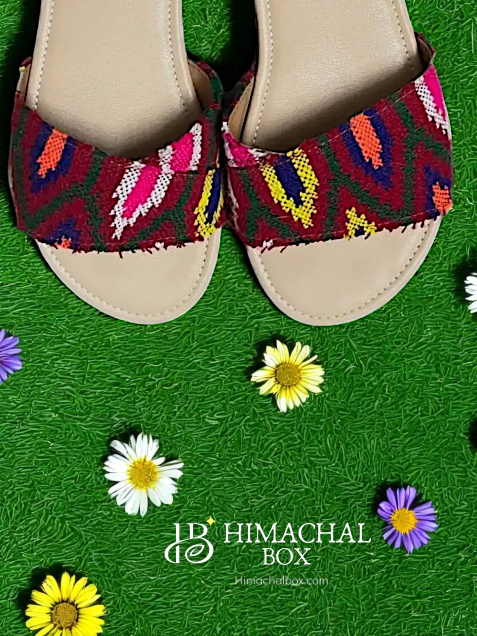 Handcrafted Kullu Patti Chappal – Ethnic Pahadi Slippers for Everyday Comfort - Himachalbox.com