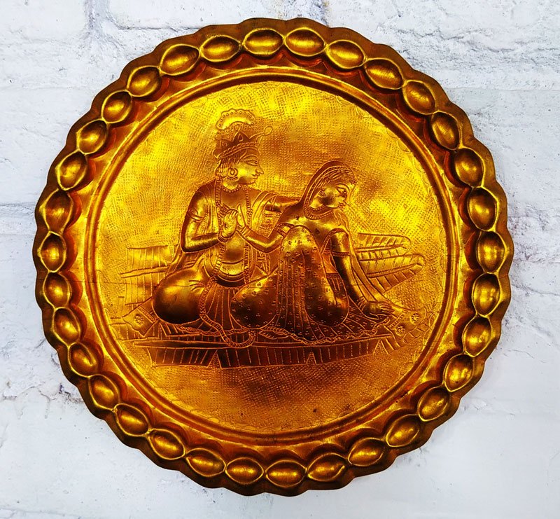 Chamba Metal Thal – Handcrafted Embossed Brass Plate from Himachal Pradesh - Himachalbox.com