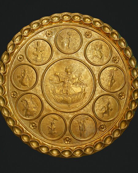 Chamba Thal – Handcrafted Brass Plate with Traditional Embossed Designs from Himachal