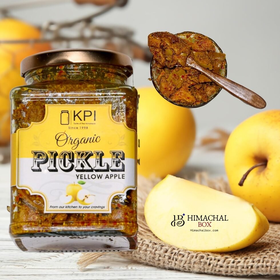 Homemade Organic Yellow Apple Pickle (Peela Seb ka Achaar)
