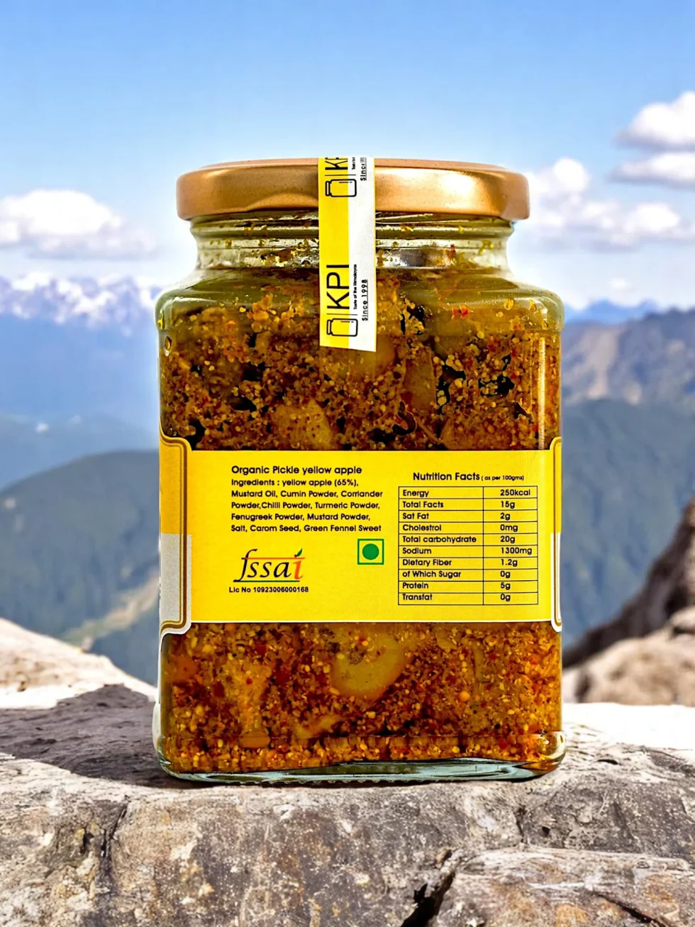 Homemade Organic Yellow Apple Pickle (Peela Seb ka Achaar)