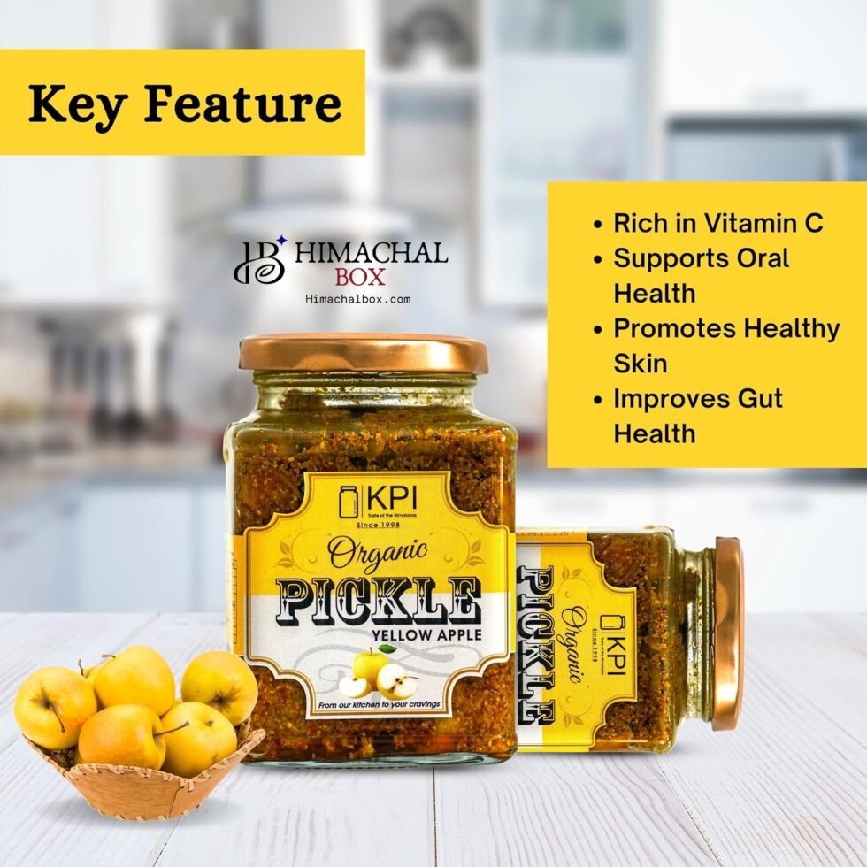 Homemade Organic Yellow Apple Pickle (Peela Seb ka Achaar)