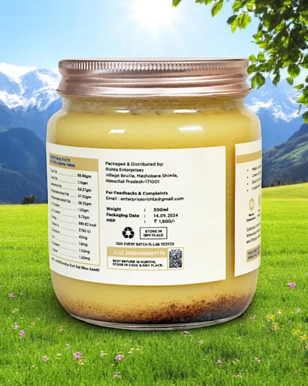 A2 Desi Himalayan Pahadi Cow Ghee – Bilona Method – Homemade & Traditional – 500ml