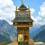 Handcrafted Wooden Replica of Bhimakali Temple – Sacred Shakti Peeth of Sarahan – Kath-Kuni Style Spiritual Gift