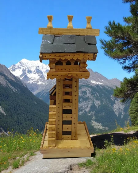 Handcrafted Wooden Replica of Chehni Kothi Temple Tallest Kath Kuni Tower of Himachal Spiritual Decor Souvenir