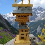 Handcrafted Wooden Replica of Chehni Kothi Temple Tallest Kath Kuni Tower of Himachal Spiritual Decor Souvenir
