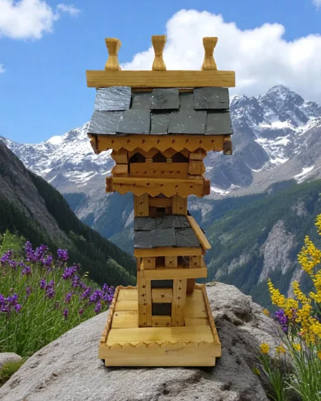 Handcrafted Wooden Replica of Chehni Kothi Temple Tallest Kath Kuni Tower of Himachal Spiritual Decor Souvenir
