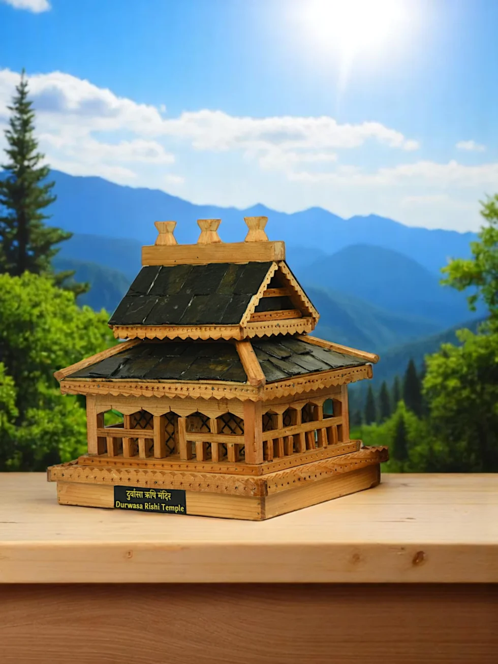 Handcrafted Wooden Replica of Durvasa Rishi Temple – Mystical Heritage Shrine of Kullu