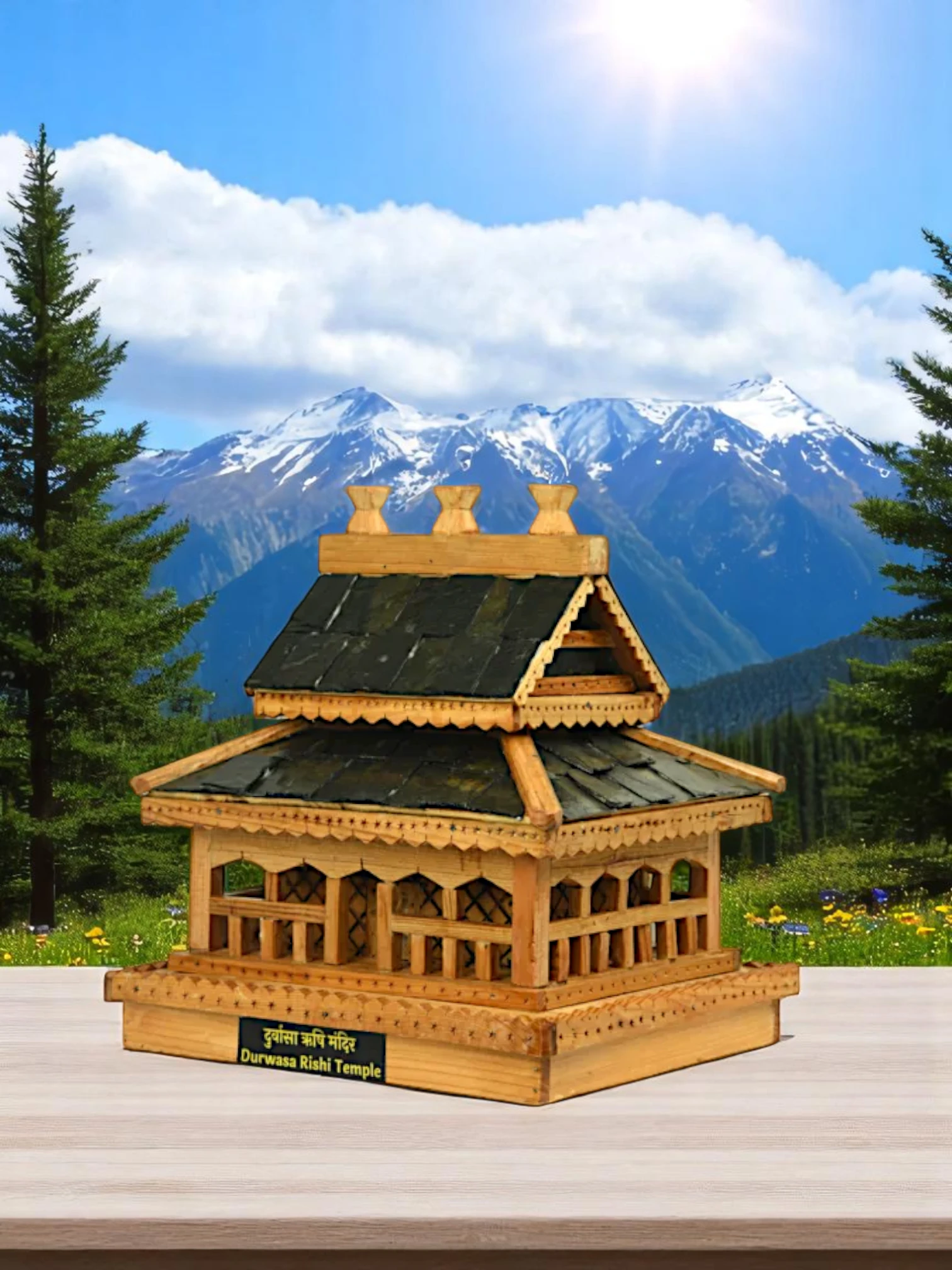 Handcrafted Wooden Replica of Durvasa Rishi Temple – Mystical Heritage Shrine of Kullu