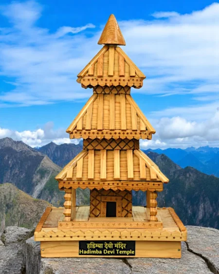 Handcrafted Wooden Replica of Hadimba Devi Temple – Manali’s Iconic Pagoda-Style Heritage Gift