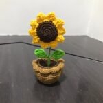 Handmade Crochet Sunflower in Yarn Pot – Desk Decor